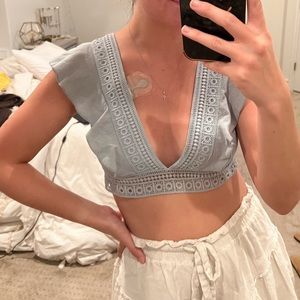 Sage Green Crop Top